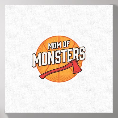 Mom of Monsters Vintage Basketball Mom Design_1 Canvas Photo Tile