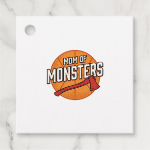 Mom of Monsters Vintage Basketball Mom Design_1 Favor Tags