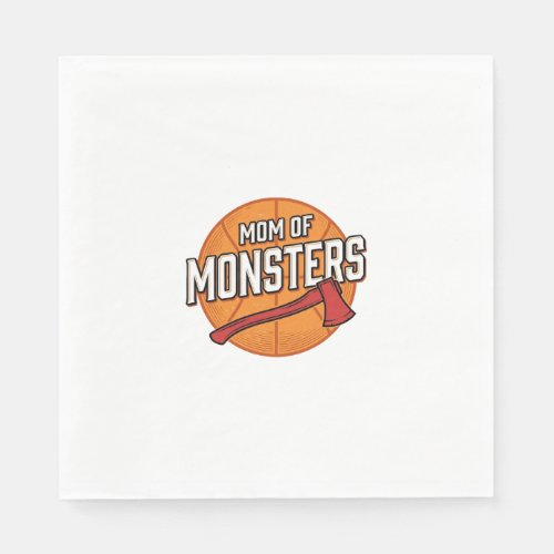 Mom of Monsters Vintage Basketball Mom Design_1 Napkins