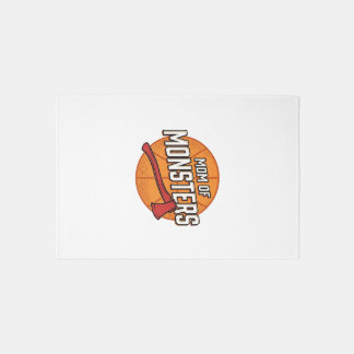 Mom of Monsters Vintage Basketball Mom Design_1 Rug