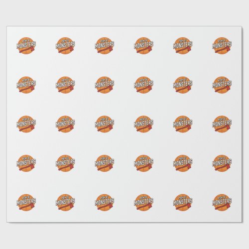 Mom of Monsters Vintage Basketball Mom Design_1 Wrapping Paper