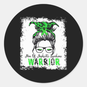Mom Of Nephrotic Syndrome Warrior Green Ribbon Mom Classic Round Sticker
