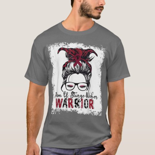 Mom Of Sturge_Weber Warrior Shirt Burgundy Ribbon 