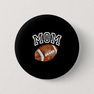 Mom Of The 1 Year Old Football Birthday Boy Family Button