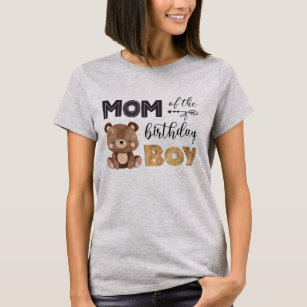 Mom of the Birthday Boy Baby Bear T-Shirt