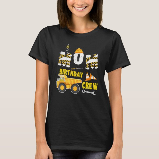 Mom Of the Birthday Boy Construction Family Matchi T-Shirt (Front)