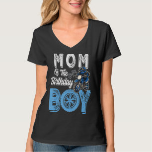 Mom Of The Birthday Boy Dirt Bike B Day Motocross  T-Shirt