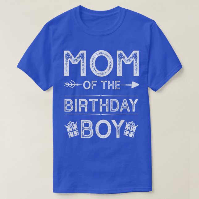 Mom Of The Birthday Boy Family Love Celebration  T-Shirt (Design Front)