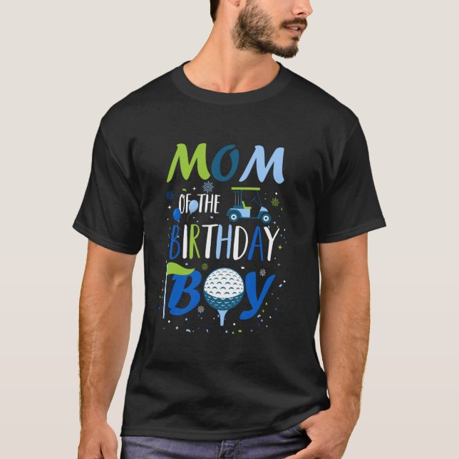 Mom of The Birthday Boy Hole in One Golf Sport Mat T-Shirt (Front)