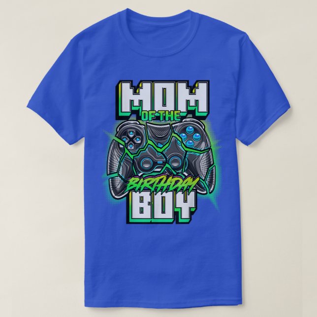 Mom of the Birthday Boy Matching Family Video Game T-Shirt (Design Front)