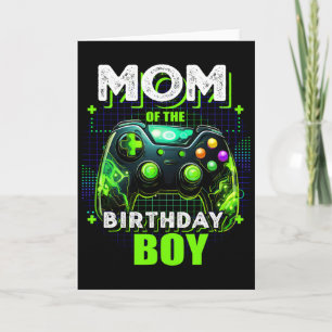 Mom Of The Birthday Boy Matching Video Game Birthd Card