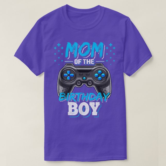 Mom of the Birthday Boy Matching Video Gamer Birth T-Shirt (Design Front)