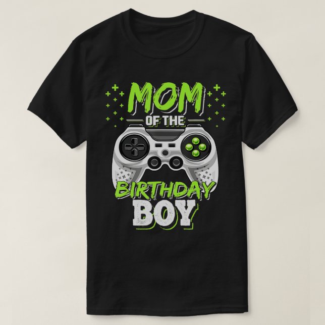 Mom of the Birthday Boy Matching Video Gamer Birth T-Shirt (Design Front)