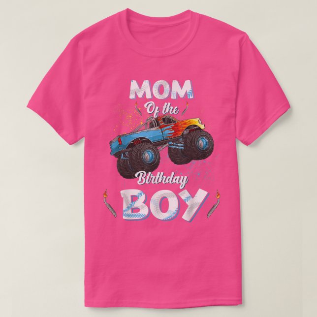 Mom Of The Birthday Boy Monster Truck Bday Women M T-Shirt (Design Front)