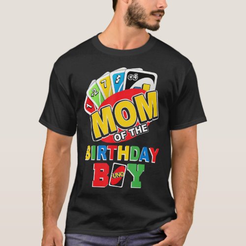 Mom of the Birthday Boy Shirt Uno Mommy Mama 1st B