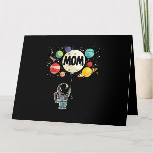Mom of The Birthday Boy Space Astronaut 1st Birthd Card