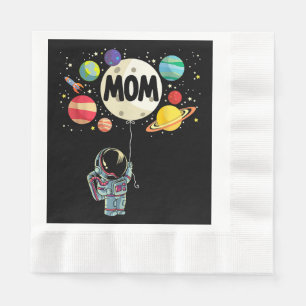 Mom of The Birthday Boy Space Astronaut 1st Birthd Napkins