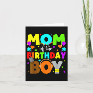 Mom Of The Birthday Boy Sprunky Colorful Party For Card