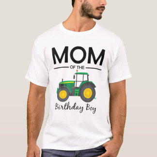 Mom Of The Birthday Boy Tractor Farm Party Family T-Shirt