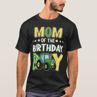 Mom Of The Birthday Boy Tractors Farm Trucks T-Shirt