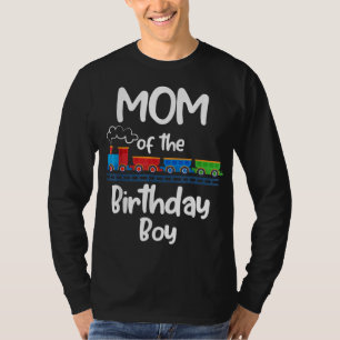 Mom Of The Birthday Boy Train Toys Theme T-Shirt
