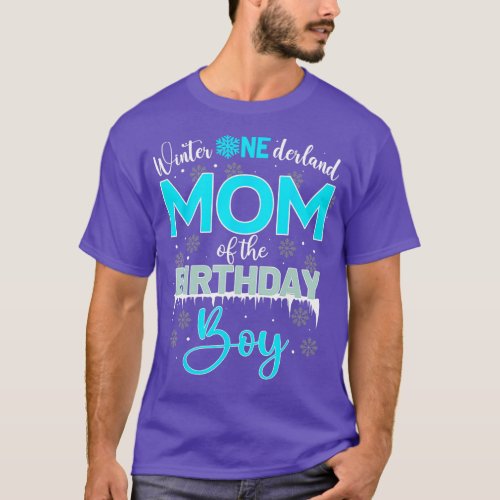 Mom Of The Birthday Boy Winter Onederland Family T_Shirt