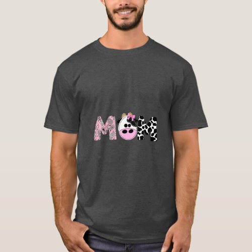 Mom Of The Birthday For Girl Cow Farm Birthday cow T_Shirt