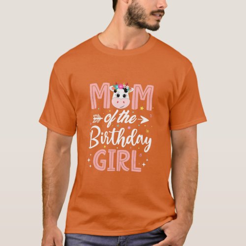 Mom Of The Birthday Girl Cow Farm Birthday Party M T_Shirt