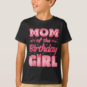 Mom Of The Birthday Girl Family Nk Coquette Bow T-Shirt