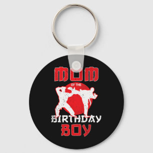 Mom Of The Birthday Karate Taekwondo Boy Martial A Keychain