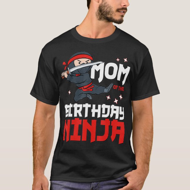 Mom of the Birthday Ninja Mommy Party Best Boy T-Shirt (Front)