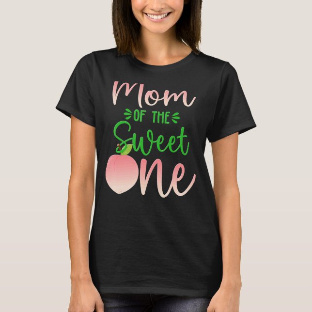 Mom Of The Birthday One Peach 1st Summer Fruit Fam T-Shirt (Front)