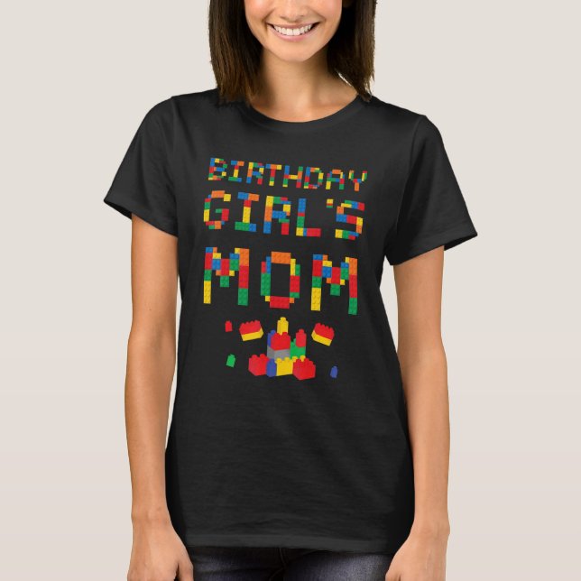 Mom of the Brick Master Builder Building Blocks Fa T-Shirt (Front)