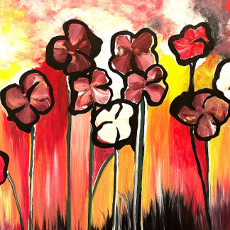 Mom Of The Flowers Hand Painted Tote Bag