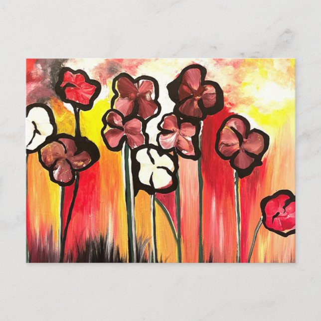 Mom Of The Flowers Handpainted Acrylic Postcard (Front)