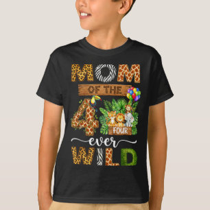 Mom of the four wild 4th birthday boy matching T-Shirt