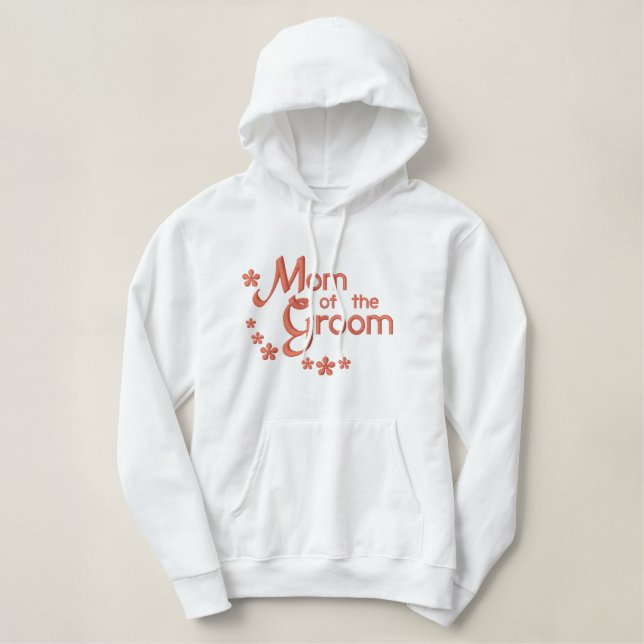Mom of the Groom Embroidered Hoodie (Design Front)