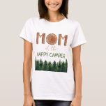 Mom Of The Happy Camper Birthday  T-Shirt<br><div class="desc">Cute and unique watercolor wooden mom- happy camper woodland birthday t-shirt. Customizable</div>