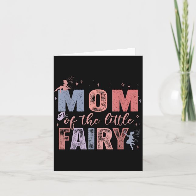 Mom Of The Little Fairy 1st Birthday Girl Fairytal Card (Front)