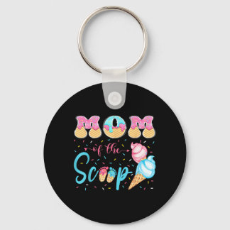 Mom Of The Scoop Ice Cream Gender Reveal Baby Show Keychain