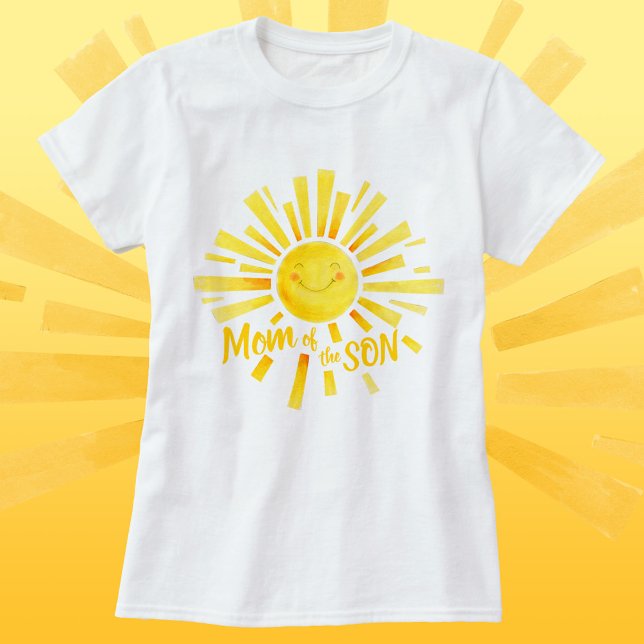 Mom of the son yellow sun whimsy baby shower T-Shirt (Creator Uploaded)