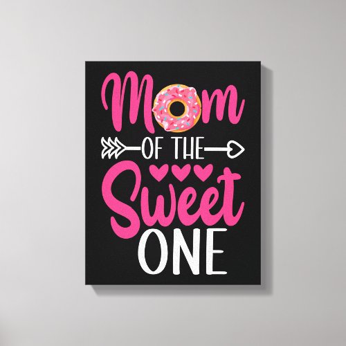 Mom of the Sweet One Sprinkled Donut Canvas Print