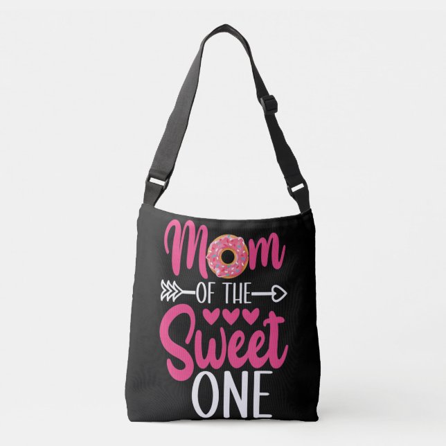 Mom of the Sweet One Sprinkled Donut Crossbody Bag (Front)