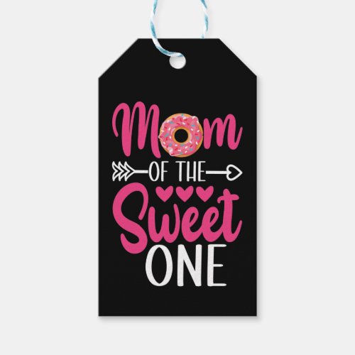 Mom of the Sweet One Sprinkled Donut Gift Tags