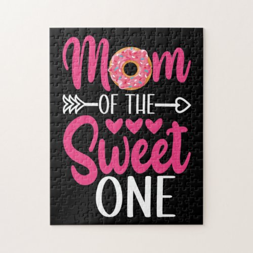 Mom of the Sweet One Sprinkled Donut Jigsaw Puzzle