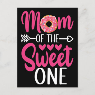 Mom of the Sweet One Sprinkled Donut Postcard