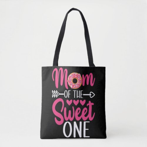 Mom of the Sweet One Sprinkled Donut Tote Bag