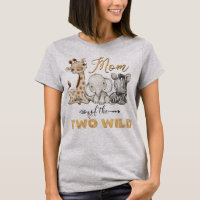 Mom of the Two Wild 2nd Birthday Gold Foil T-Shirt
