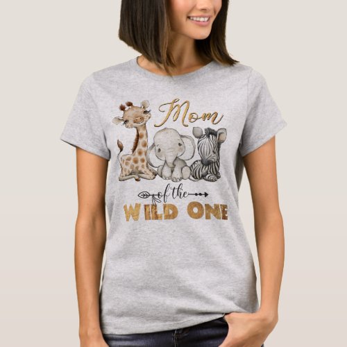 Mom of the Wild One Gold Foil T_Shirt