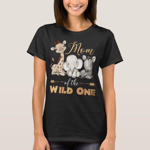 Mom of the Wild One Gold Foil T_Shirt